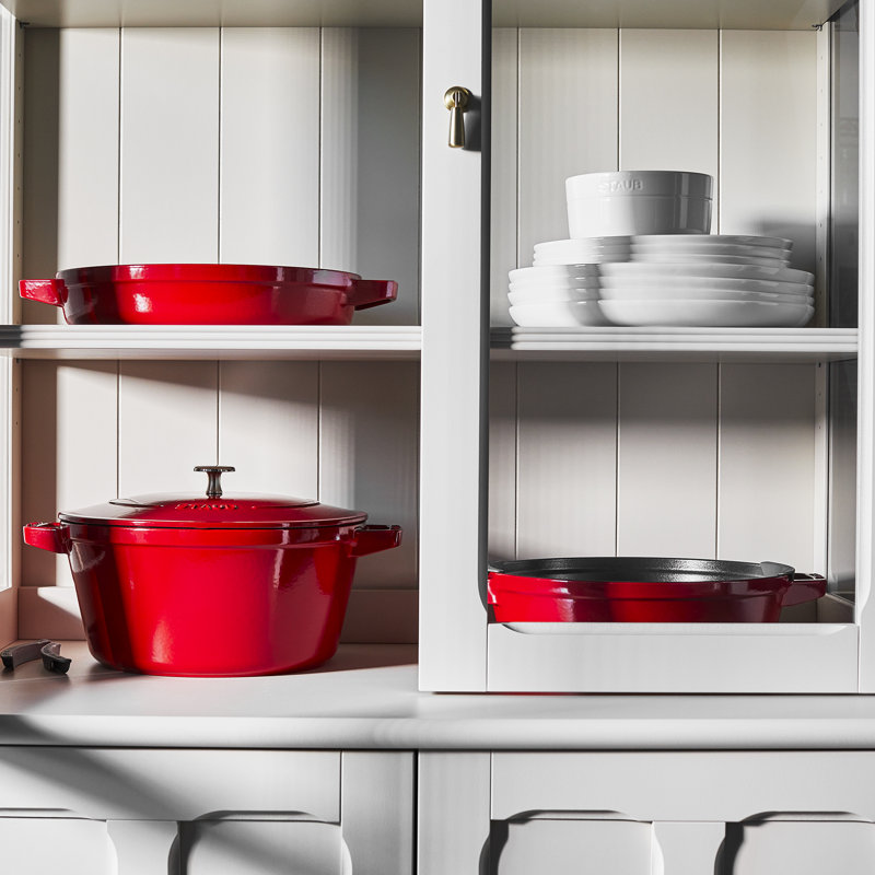 Staub Cast Iron 4-Pc Stackable Set, Cherry