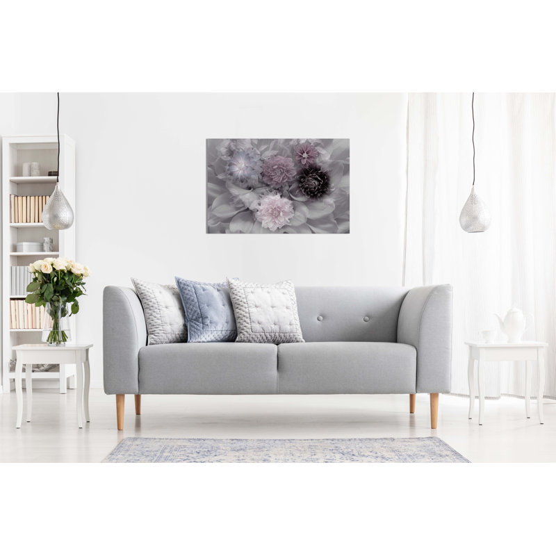 Lilac Dahlia Flower Blossoms - Wrapped Canvas Print, 61cm H x 91cm W