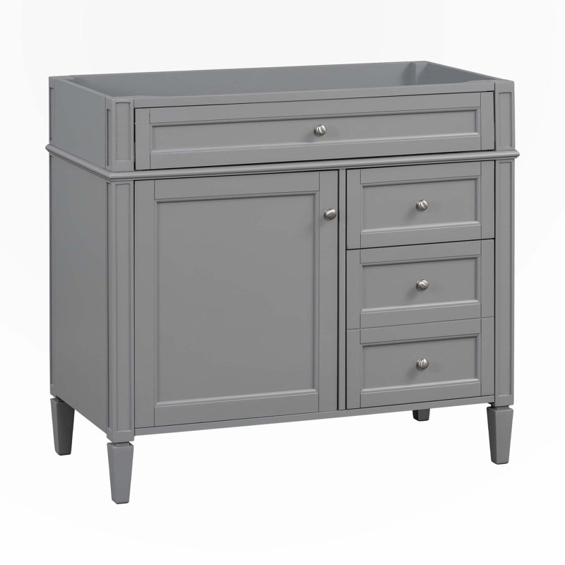 Meuble-lavabo pour salle de bain, Argent argent, Gris