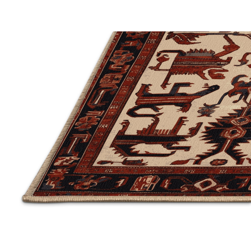 Tapis brun lavable à la machine, Rond 3 pi