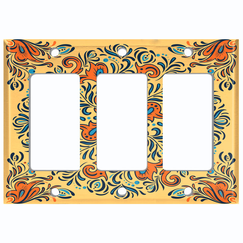 Patterned 3 - Gang Rocker Standard Wall Plate