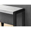 Table d'appoint, côté, bout, étroit, petit, 2 niveaux, stratifié gris, métal noir, contemporain, moderne