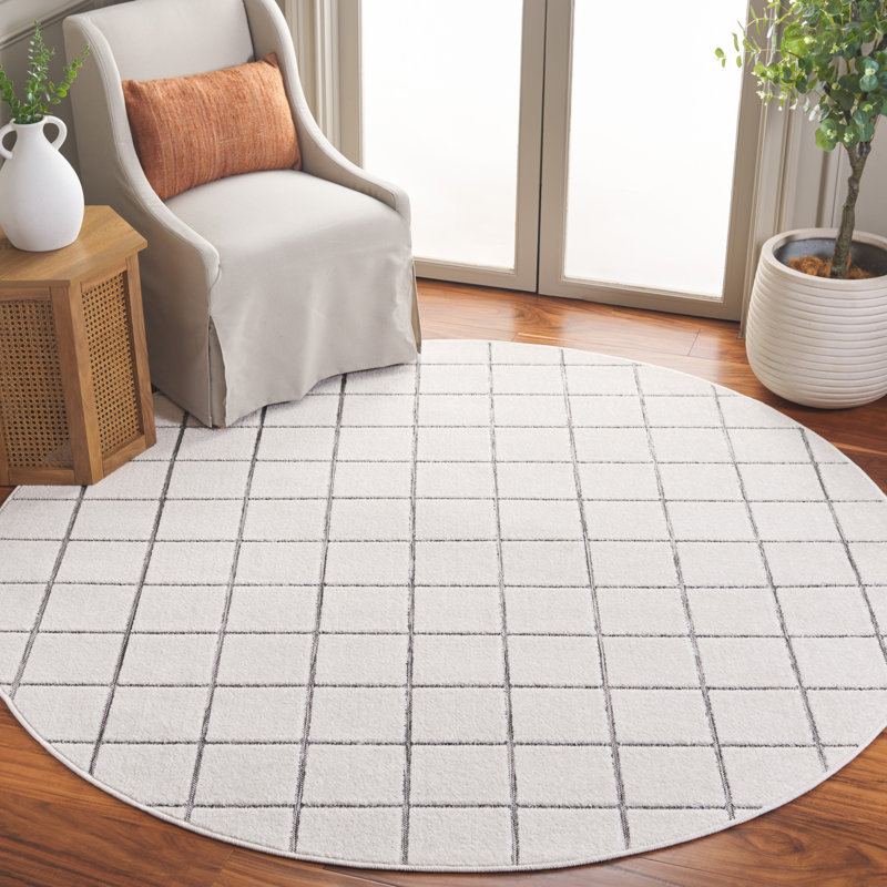 Tapis géométrique Keyandrea Performance, Rond 6 pi 7 po