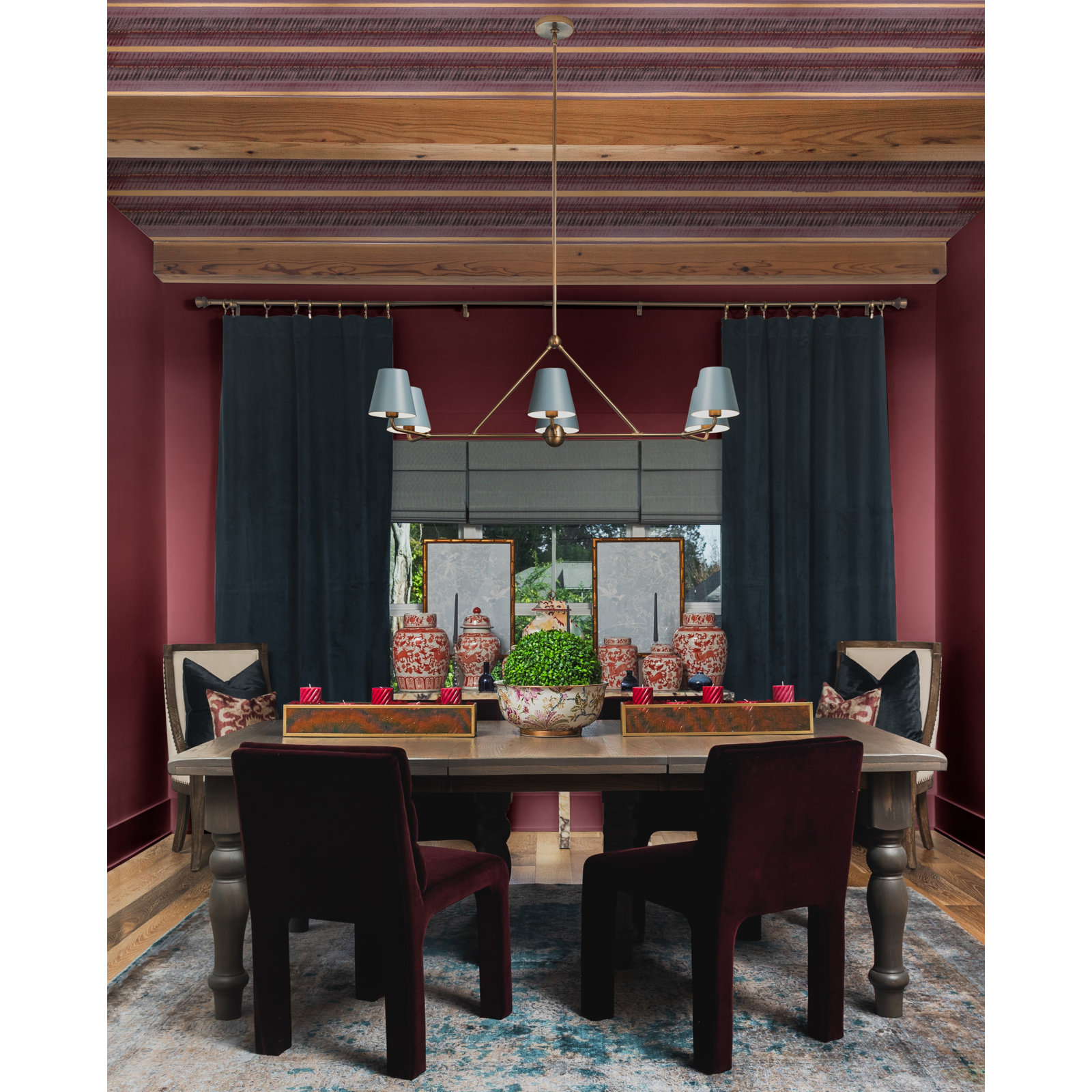 Kinston 6 - Light Metal Dimmable Chandelier, Blue