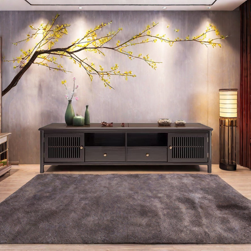 Meuble télé chinois moderne en bois massif, 70.86"
