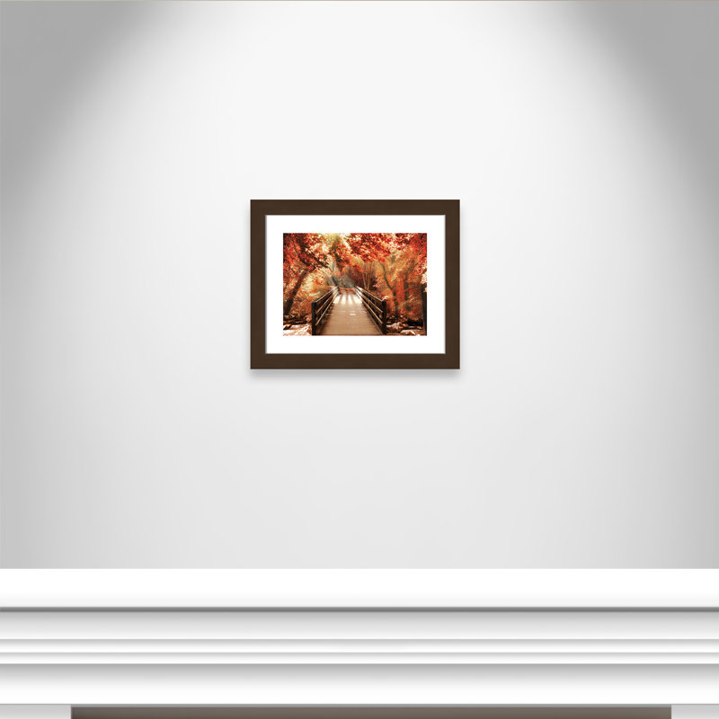Altona Autumn Bridge - Cadre photo, impression sur papier, Cuivre brossé, H 23 po x l 27 po x P 1,125 po