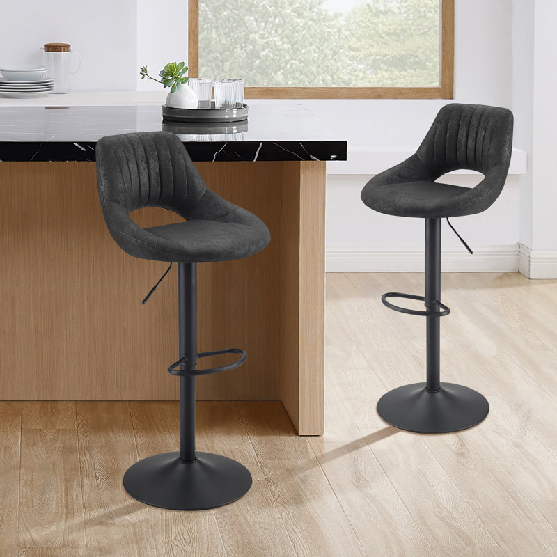 Tabouret pivotant à hauteur réglable Carrolle, Noir