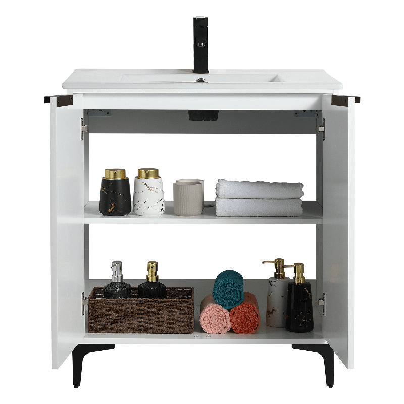 Ensemble de meuble-lavabo simple 30 po Dashae, Noir mat