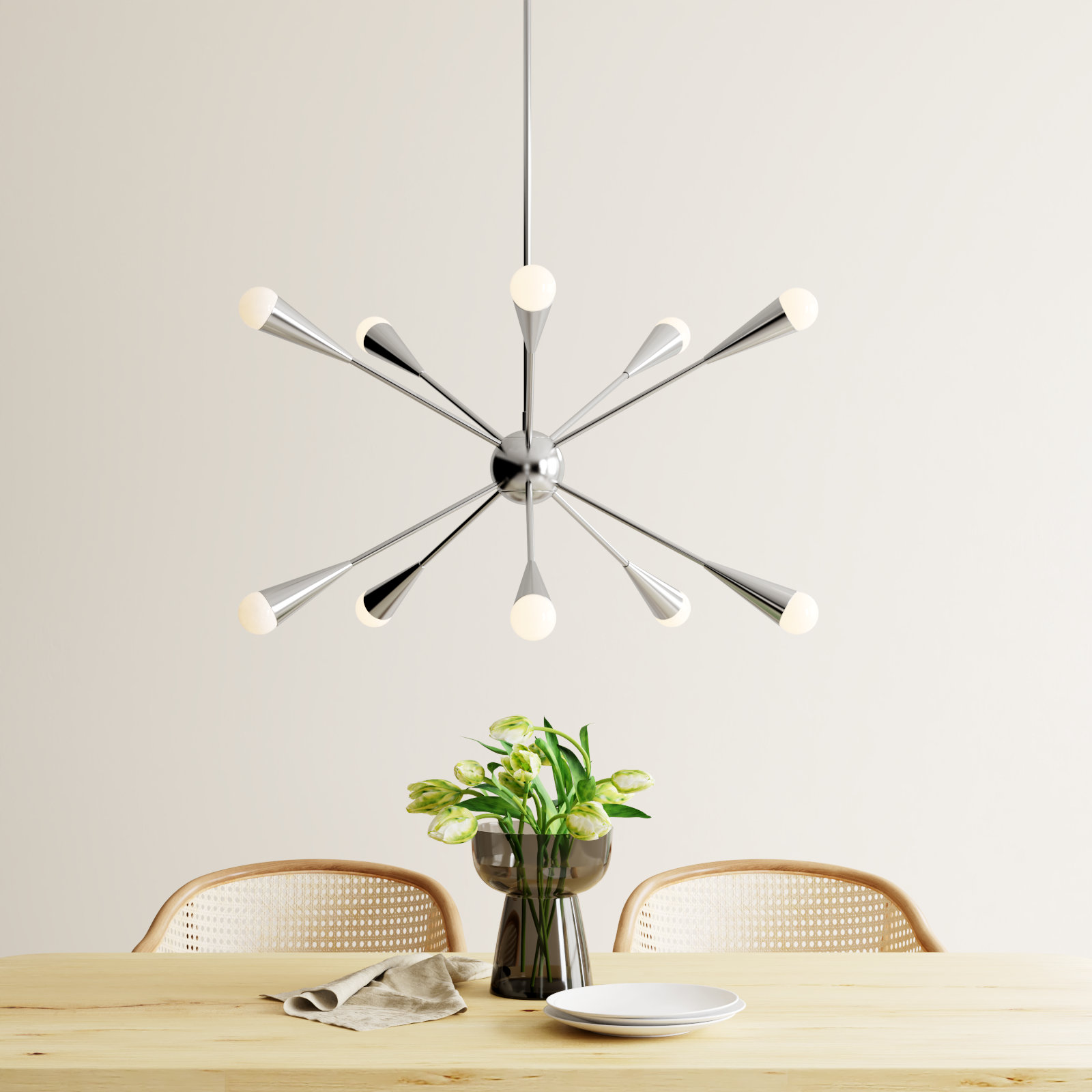 Addley 12-Light Chandelier, Polished Nickel, 10 Lights