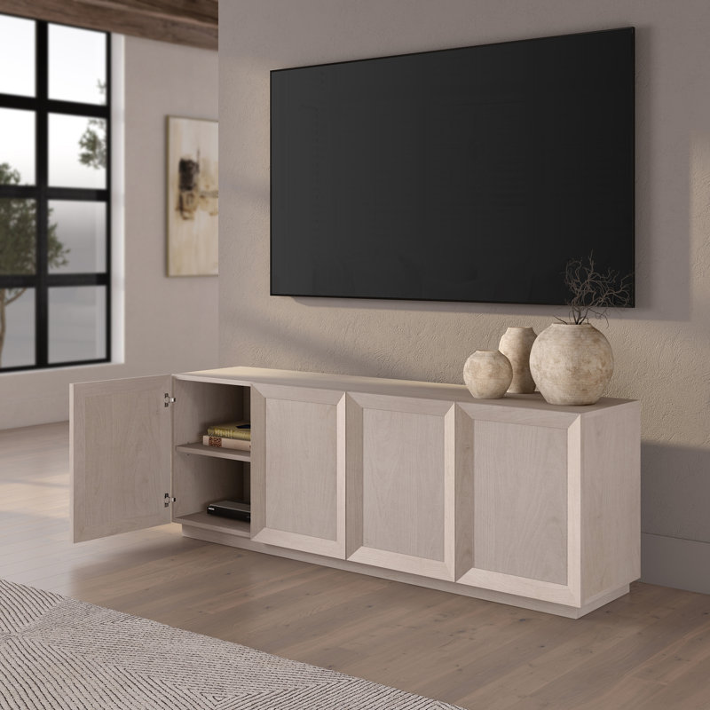 Morse Rectangular TV Stand for TV's up to 75", Alder White