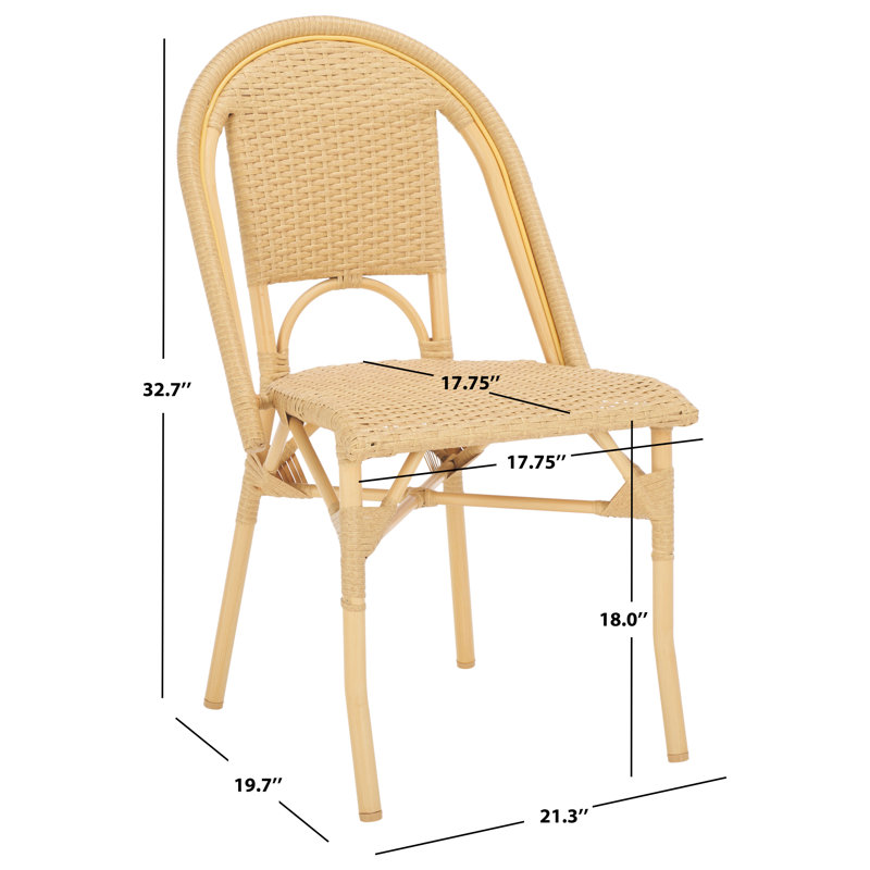 Torino Outdoor Dining Side Chair, Natural Wash/Coffee