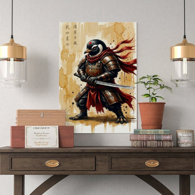 Canvas Wall Art Ninja Penguin Holding A Katana Sword Poster-1 Vintage Poster Print Home Decor