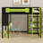 Space-Saving Loft Bed with Workstation, Open Shelves, Built-in Outlets & Ambient Light-1005193989