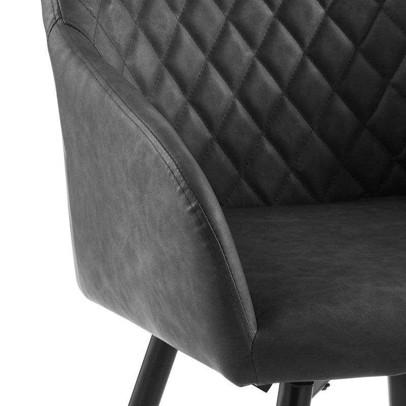 50cm H Upholstered Metal Armchair, Grey
