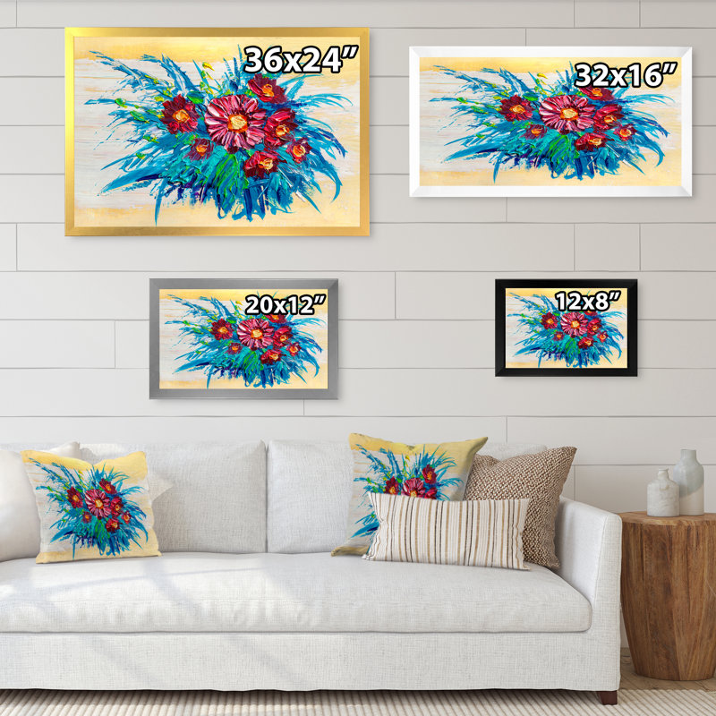 Bouquet de roses, impression sur toile traditionnelle, H 8 po x l 12 po x P 1 po, Cadre photo noir
