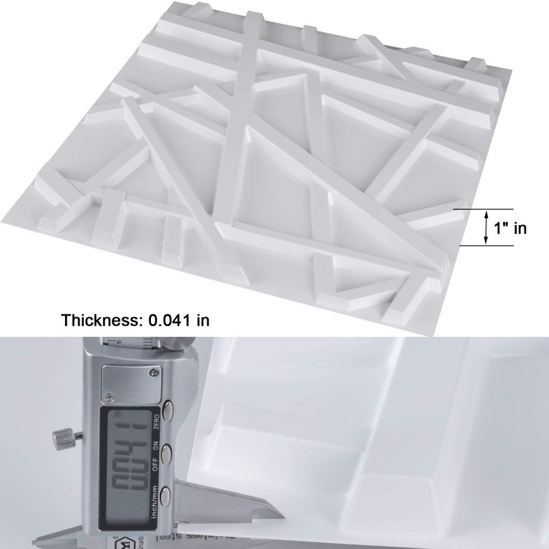 Panneau mural 3D 19,7 po x 19,7 po, panneaux de revêtement mural en PVC texturé pour décoration murale intérieure (paquet de 12)