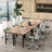 Sharlen 165.3''Wide 12FT Modular Rectangular Conference Table, Modern Seminar Table-1239321011