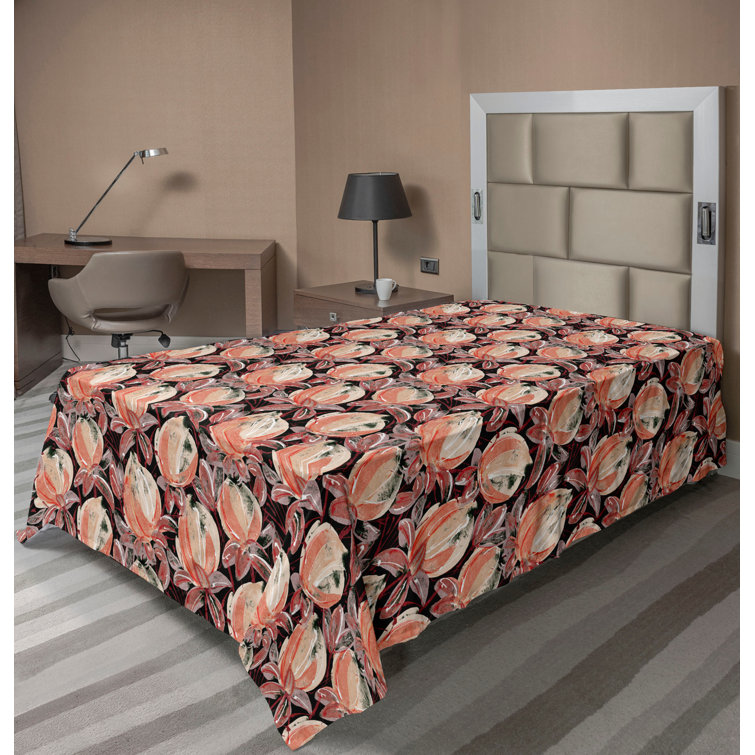 Ambesonne, drap plat floral pivoines, art botanique printanier