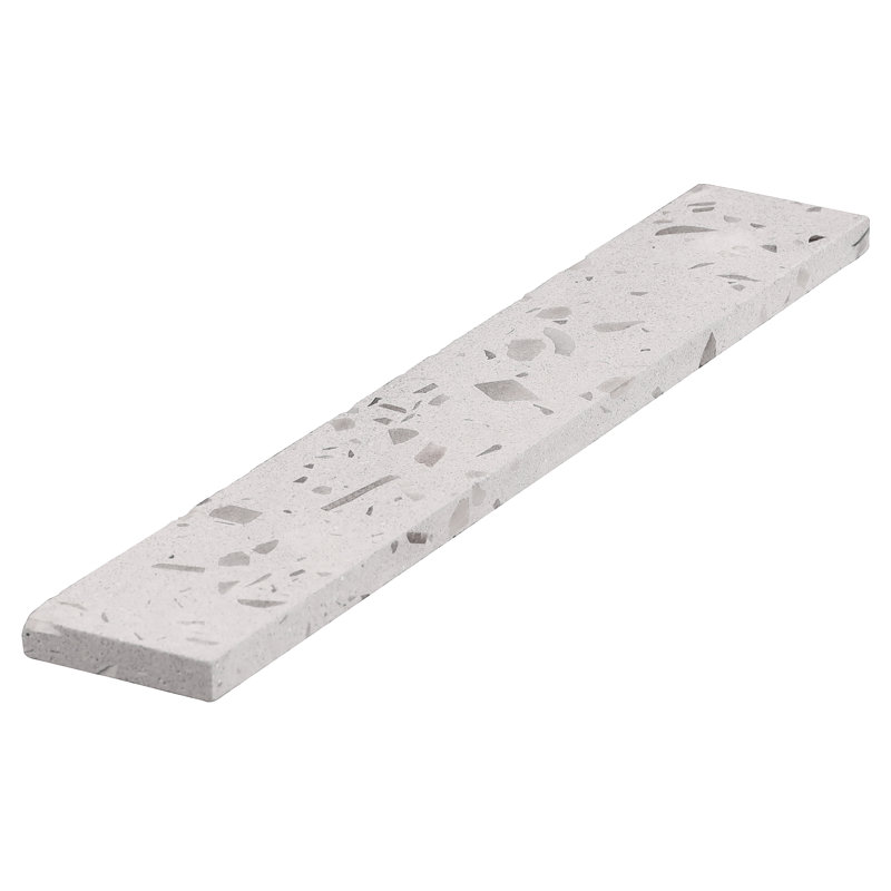 Fusion Brick 2.48" x 15.74" Natural Terrazzo Subway Wall Tile, Lunar Gray