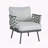 Steel Club Chair Set Water Repellent Cushion