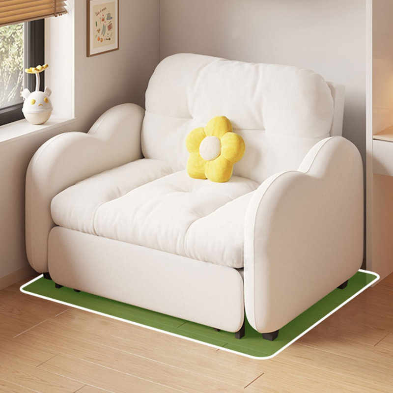 Fauteuil convertible 33,46 po blanc 100% polyester, 33.46"W*33.07"D*34.25"H