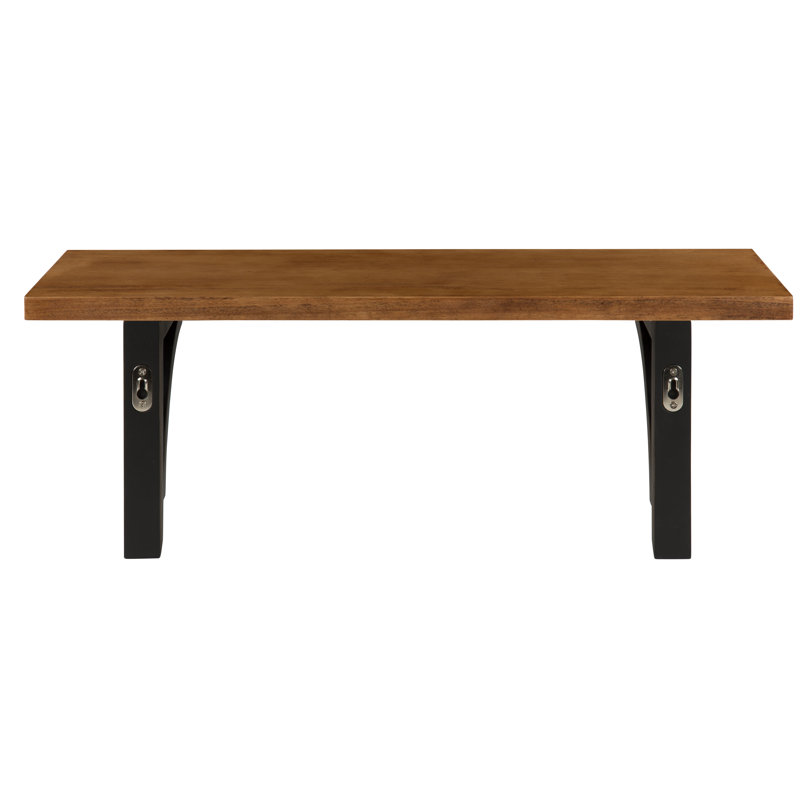Hornyak Bracket Shelf, 8.8" H x 24" W x 8" D, Brown/Black