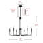 Luminaire suspendu style bougie noir 6 lumières Dat