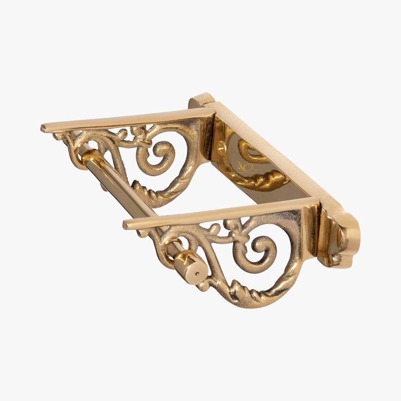 Aghvarth Wall Mounted Toilet Paper Holder, Brass