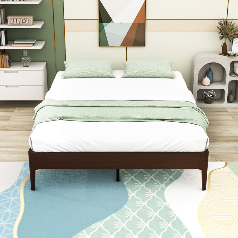 Platform Bed with Noise-Free Design and Ample Storage Space, Queen, Chocolate