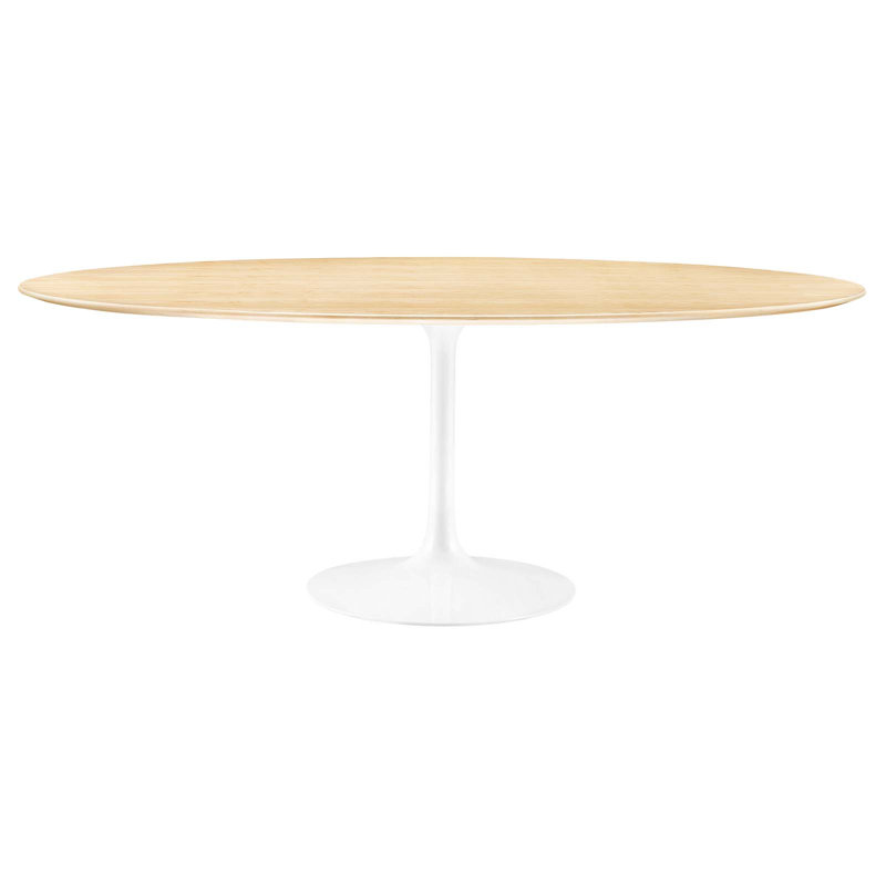 Lippa 78" Oval Wood Grain Dining Table, Natural