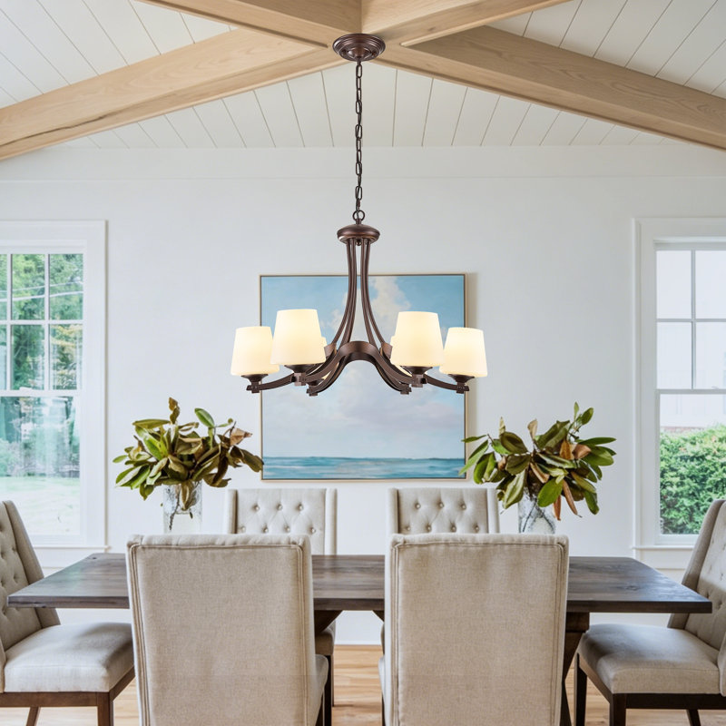 6 - Light Steel Dimmable Chandelier/ Traditional Chandelier, Oil Rubbed Bronze