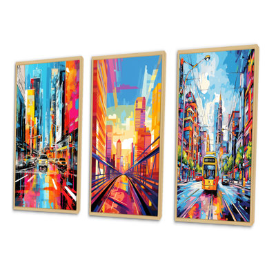 «City Berlin Popart», 3 pièces sur toile