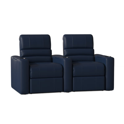 Upholstered Home Theater Seating with Cup Holder