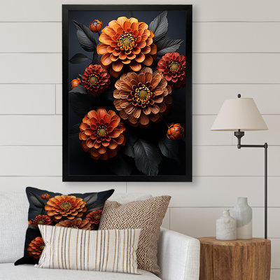 " Zinnias Emerge From The Shadows II "