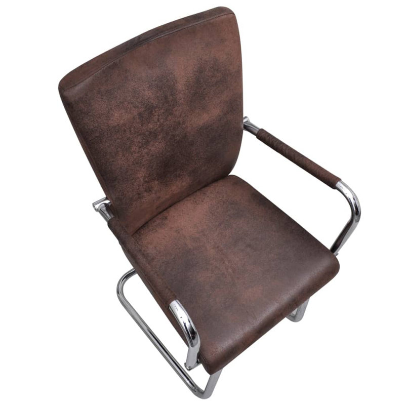 Chaise d'appoint Cantilever pour salle à manger en simili suède