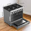 Cuisinière à gaz 36 po avec 6 brûleurs scellés et four à convection de 6,0 pieds cubes, acier inoxydable