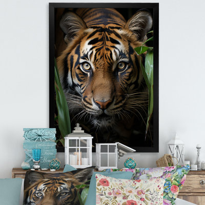 Tiger Canvas Wall Art, Vibrant Wildlife Animal Portrait Print - Tiger Portrait Vibrant