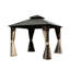 Pavillon de jardin en aluminium 8 pi x, toit en acier galvanisé, brun