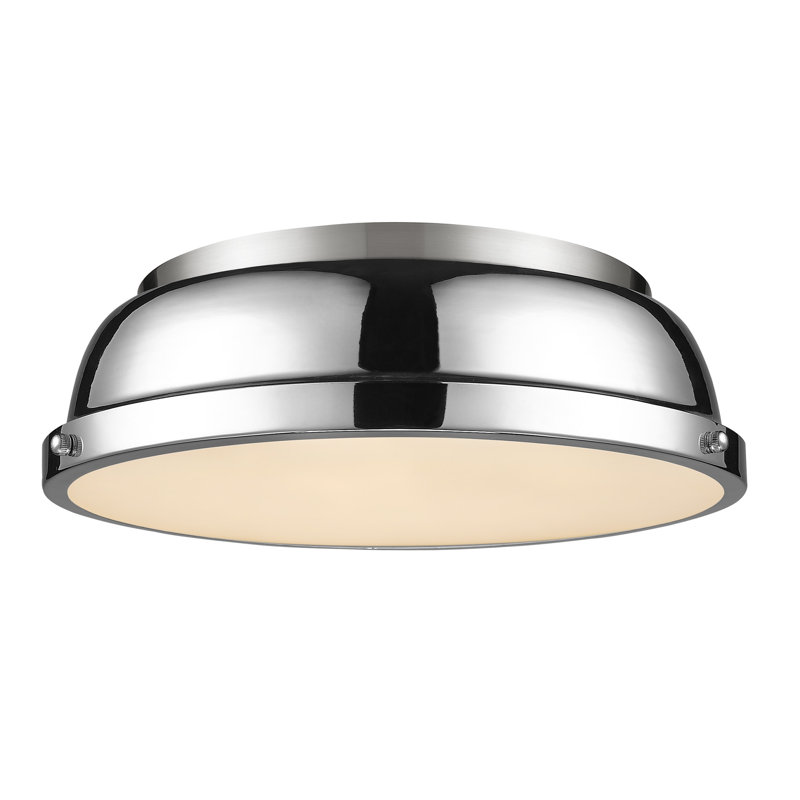 Plafonnier encastré 2 lumières Calico, Chrome, Étain