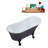 55" Streamline Clawfoot Soaking Acrylic Bathtub With Drain, Clawfeet, and Bamboo Tray-66365975-66365982