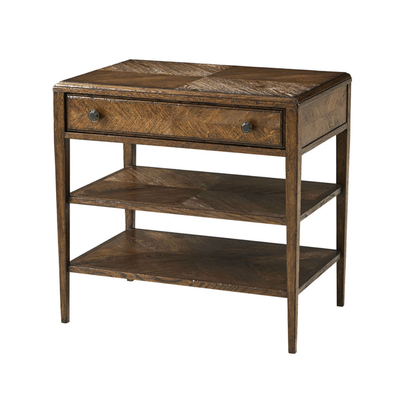 Nova 1 - Drawer Solid Wood Nightstand, Dusk Brown