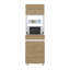 Lakeridge Pantry Cabinet – Modern Storage Solution with White and Macadamia Wood Finish