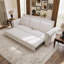 Canapé Chesterfield, canapé-lit gigogne de 93,7 po, canapé-lit convertible en velours 3 en 1 avec garniture cloutée et accoudoirs roulés, canapé-lit multifonctionnel pour le salon, la chambre à coucher, beige / blanc
