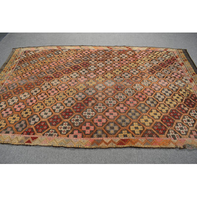 Hand-Knotted Large Vintage Turkish Oushak Kilim Wool Rug in Pink for Living Room Decor