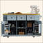 Grand îlot de cuisine avec abattant, prise de courant, support de rangement interne pour porte, chariot de cuisine sur roulettes sur 5 roulettes avec 5 supports latéraux ouverts pour la cuisine, la salle à manger (n'inclut pas les tabourets de bar)-378116785