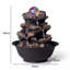  Water Fountain Tabletop Water Feature 3-Speed Flow,Resin Rock,Brown