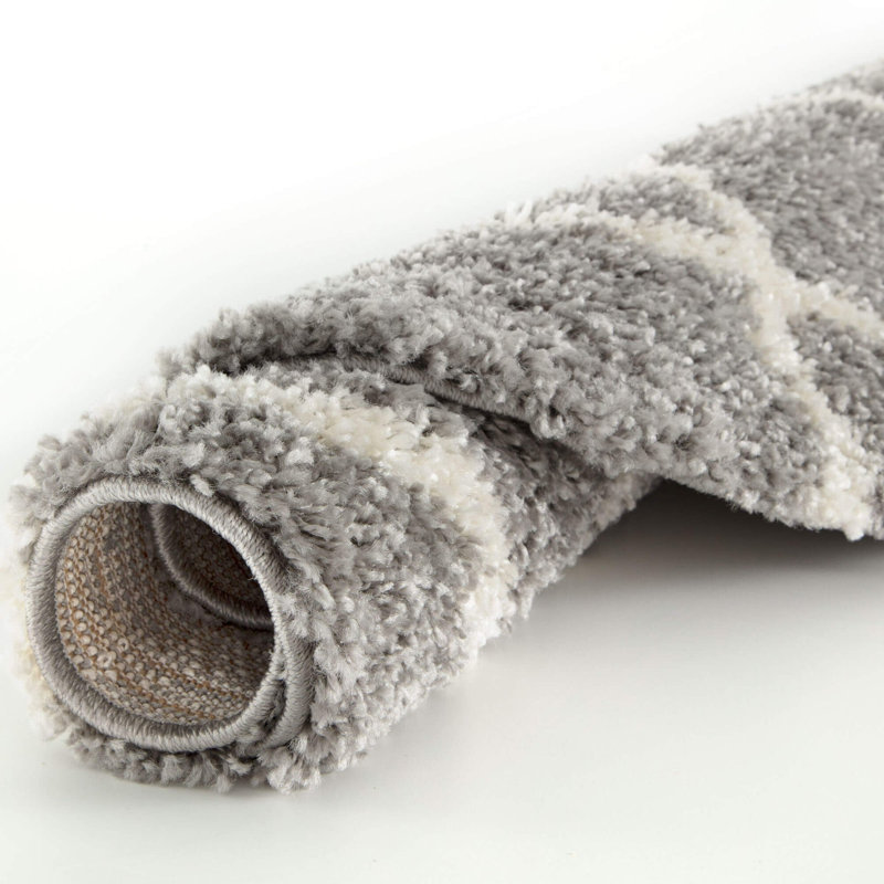 Myshaggy Collection Rugs Moroccan Design in Grey, Rectangle 80 x 150 cm