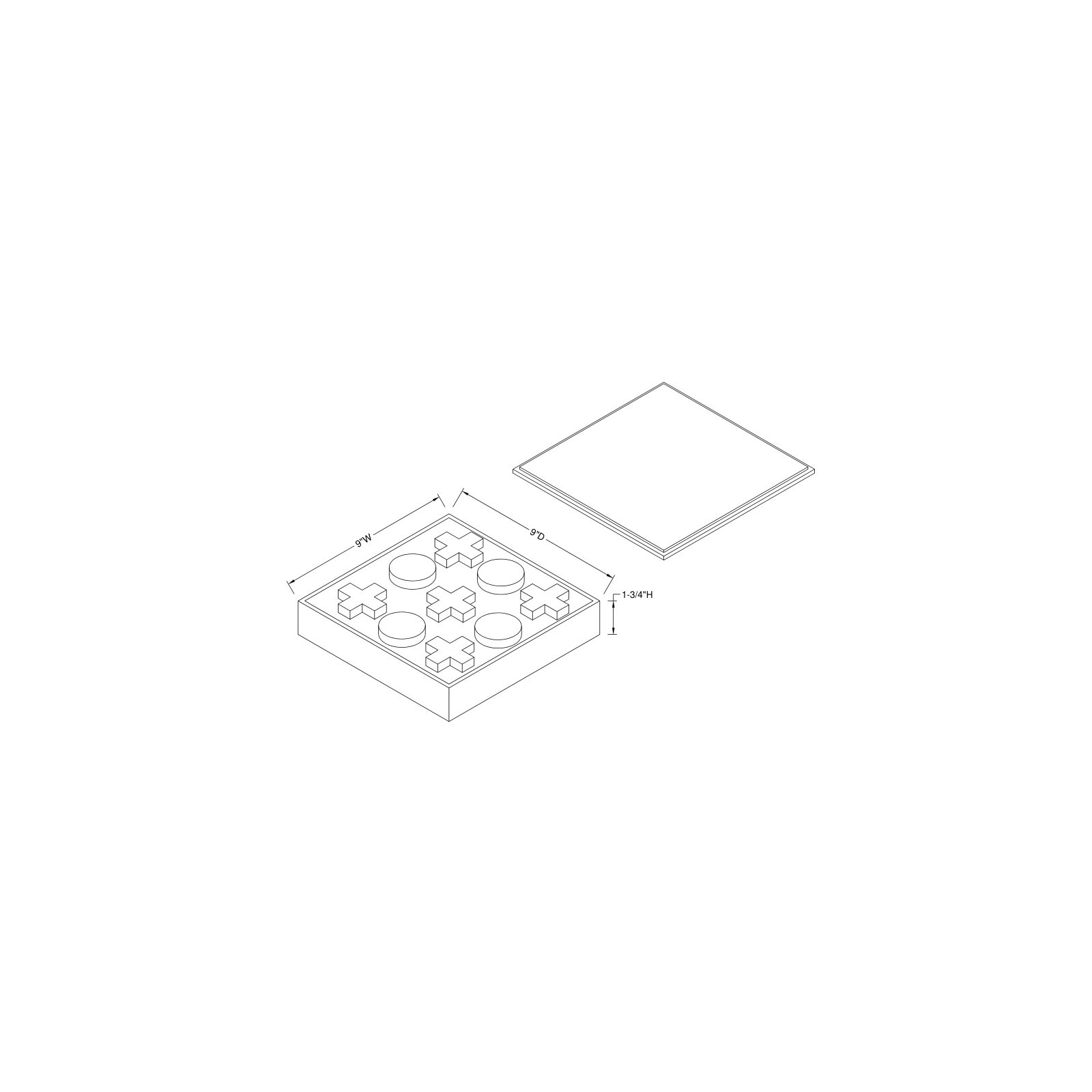 2 Player Acrylic Tic Tac Toe, Green