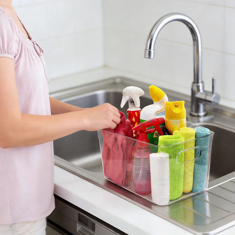Bacs de rangement en plastique transparent avec couvercles, contenants de rangement empilables pour réfrigérateur et armoire de cuisine