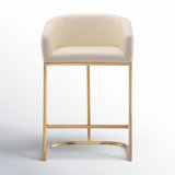 Vinnie Upholstered Counter Stool with Metal Frame